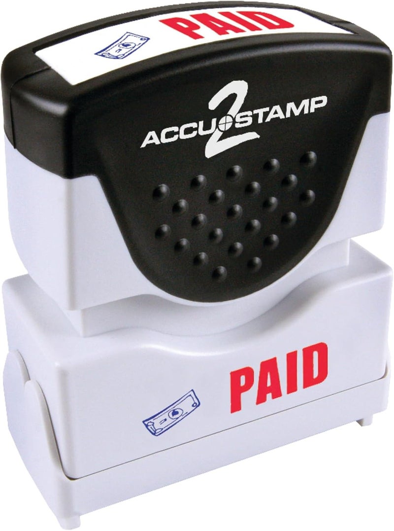 ACCUSTAMP2 035535 Pre-Inked Shutter Stamp Paid, Red/Blue Ink, 1 Count - Image 1