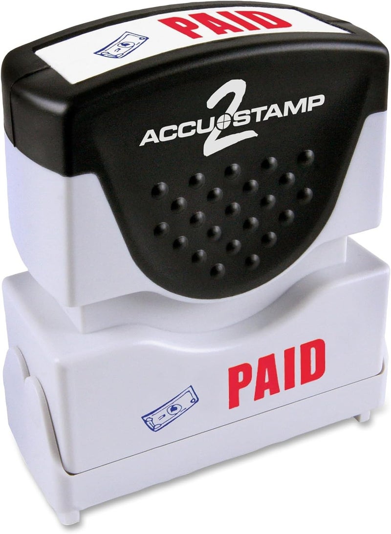ACCUSTAMP2 035535 Pre-Inked Shutter Stamp Paid, Red/Blue Ink, 1 Count - Image 2