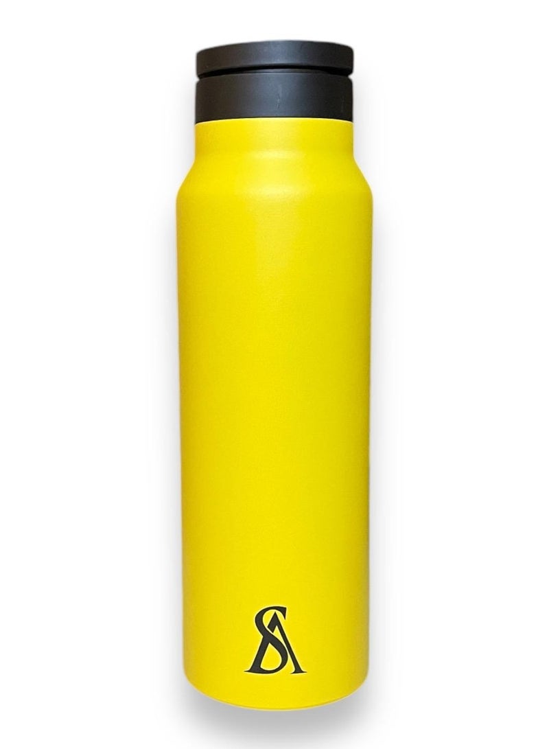Insulated Water Bottle for any Phone w/Magnetic Phone Mount - MagSafe Compatible Water Bottle - Stainless Steel Water Bottle w/Tripod Phone Holder - Hot 12H, Cold 24H, 360° Rotate - YELLOW 710ML - Image 3