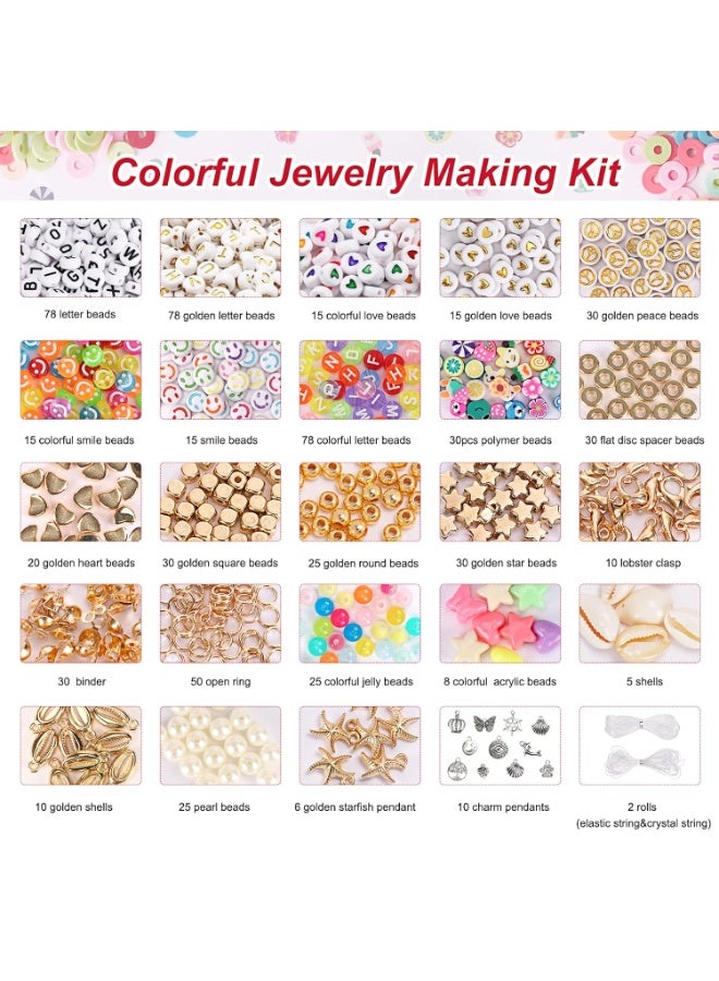 Capstro 13,000 Pcs Clay Beads Jewelry Making Kit – Soft Polymer Clay Beads with Strings, Clasps & Charms | DIY Bracelet & Necklace Craft Box for Kids & Teens – Ninety Two Colors - Image 3