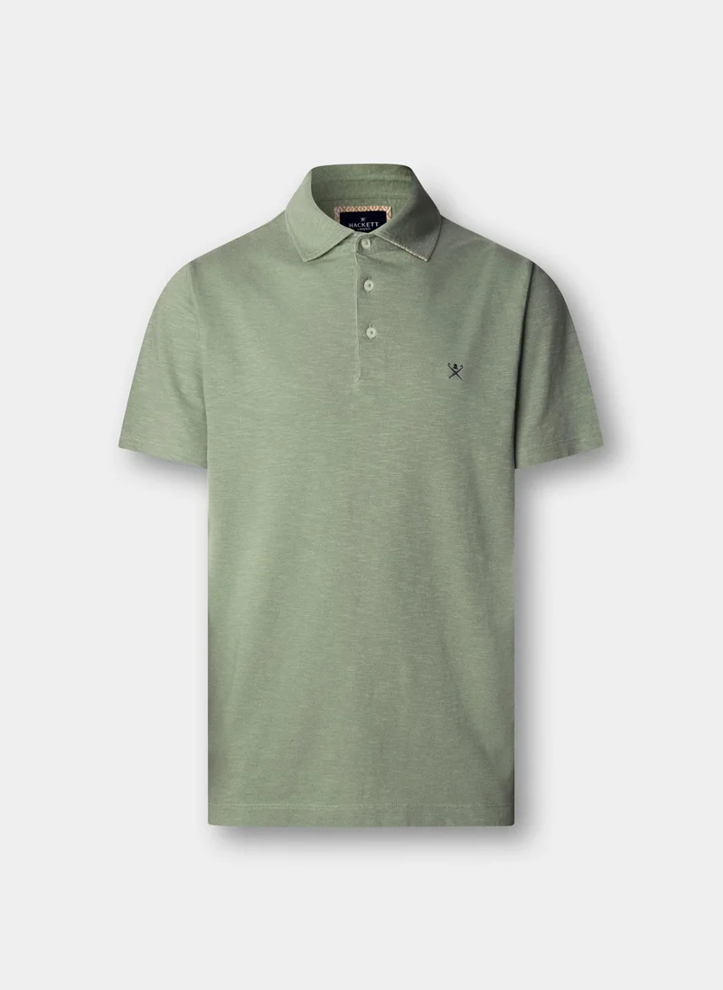 Hackett Classic Fit Short Sleeve Linen Trim Polo