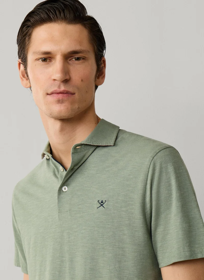 Hackett  Classic Fit Short Sleeve Linen Trim Polo for Men | Best Price UAE