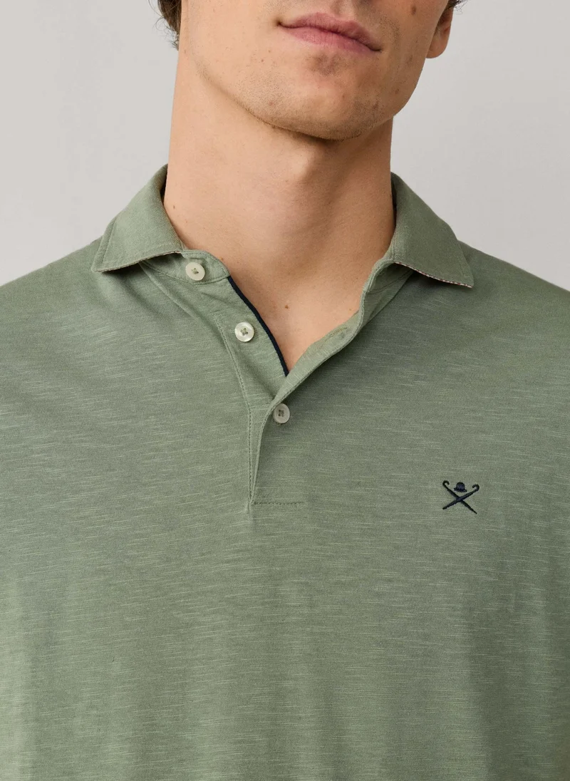 Hackett  Classic Fit Short Sleeve Linen Trim Polo for Men | Best Price UAE