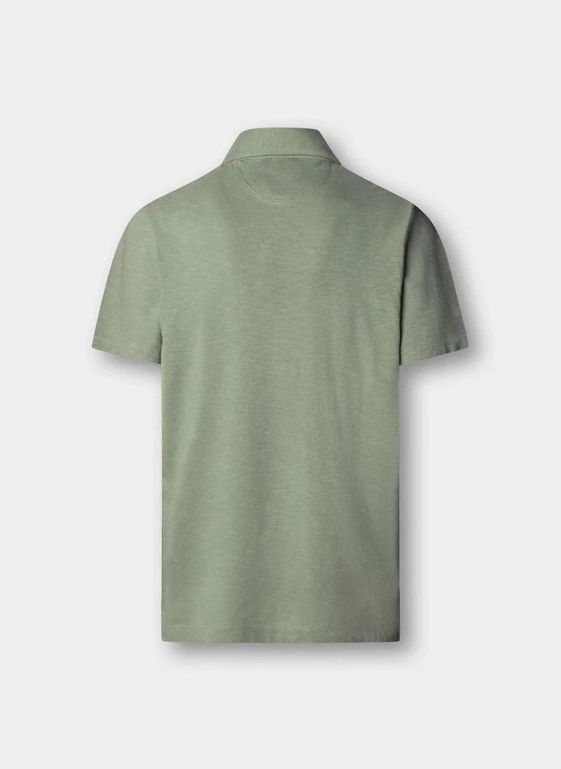 Hackett  Classic Fit Short Sleeve Linen Trim Polo for Men | Best Price UAE