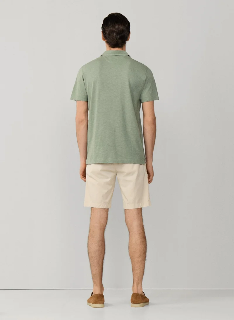 Hackett  Classic Fit Short Sleeve Linen Trim Polo for Men | Best Price UAE