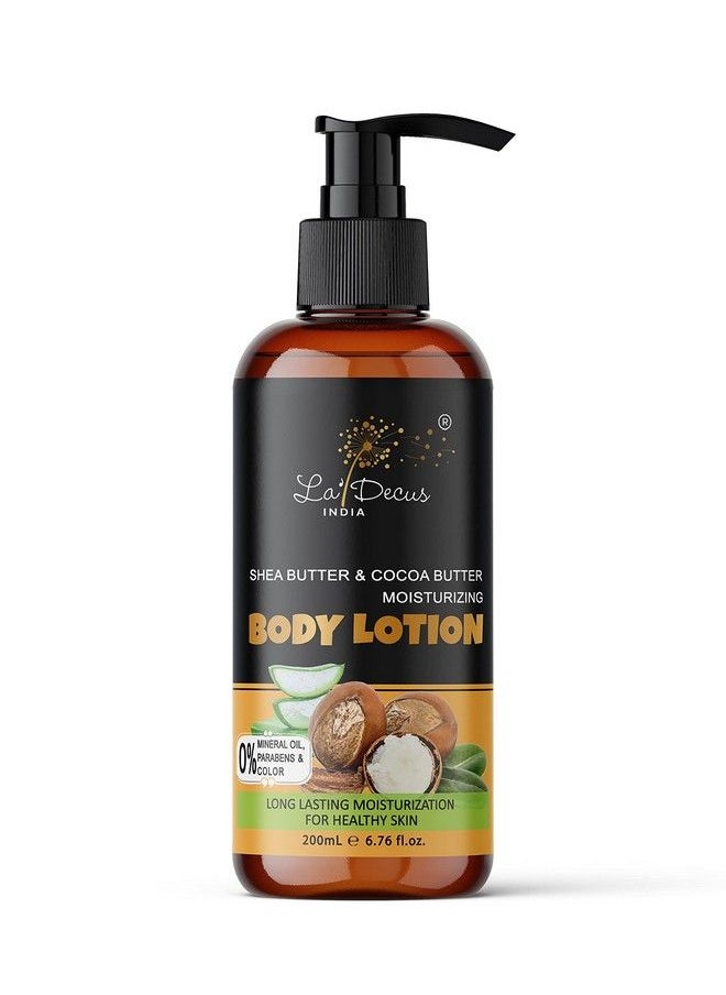 La' Decus INDIA - Moisturizing Body Lotion With Shea And Cocoa Butter ;; Deep Hydration ;; No Mineral Oil Parabens Silicones And Color 200Ml - Image 1