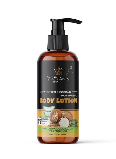 Moisturizing Body Lotion With Shea And Cocoa Butter ;; Deep Hydration ;; No Mineral Oil Parabens Silicones And Color 200Ml