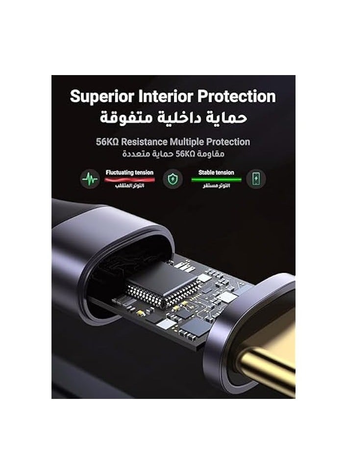 Mowsil USB C Cable 2Mtr, Nylon-Braided USB-C to USB-C 2.0 Cable (C to C) Compatible for iPhone 15/15 Plus/15 Pro/15 Pro Max, iPad Pro/Air/mini 6, MacBook Pro/Air, Galaxy S23, Huawei P60, Xiaomi, - Image 2