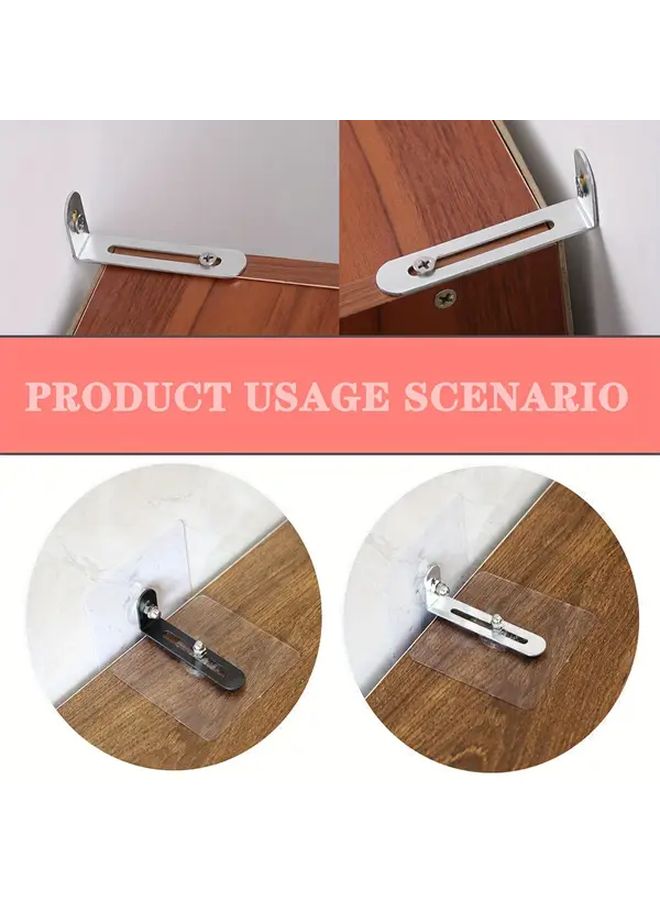 20Pcs Heavy Duty L Shaped Shelf Bracket Black Silvery Adjustable Angle Bracket - Image 5