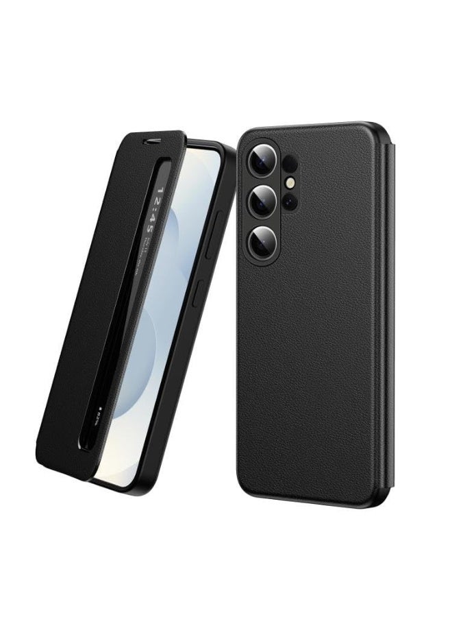 جراب جلدي قلّاب ذكي مع نافذة جانبية لهاتف Samsung Galaxy S25 5G - Image 2