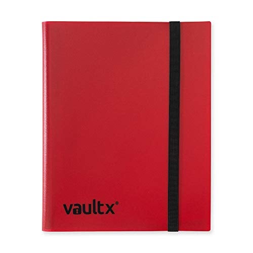 Vault X 9 Pocket Trading Card Strap Binder, 360 Cards, Standard, 20 Side-Loading Pages, TCG (Red) - Image 1