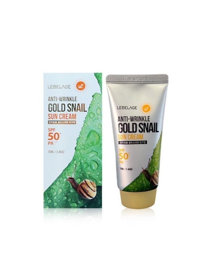 Lebelage Anti-Wrinkle Gold Snail Sun Cream (SPF50+/PA+++) 70ml 