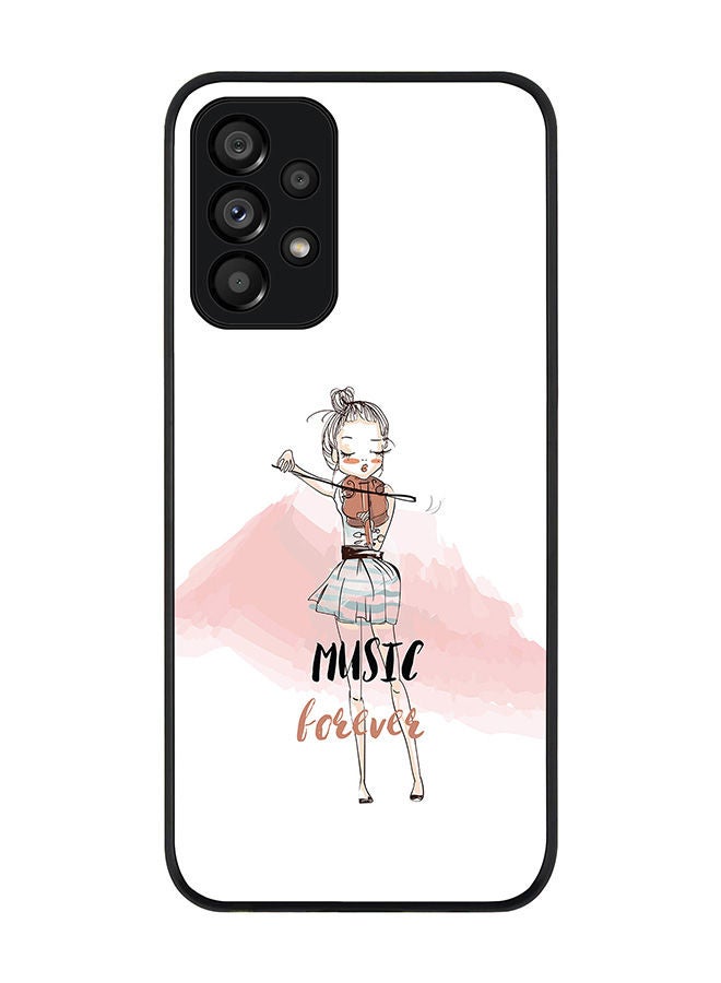 Stylizedd Rugged Black edge case for Samsung Galaxy A73 5G Slim fit Soft Case Flexible Rubber Edges Anti Drop TPU Gel Thin Cover - Music Forever - Image 1