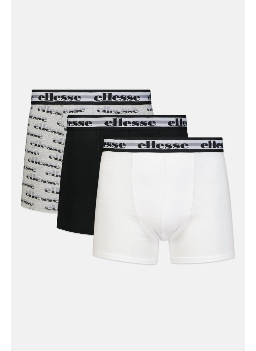 Ellesse Men 3 Piece Brand Logo Trunks, Multicolor  - Image 1