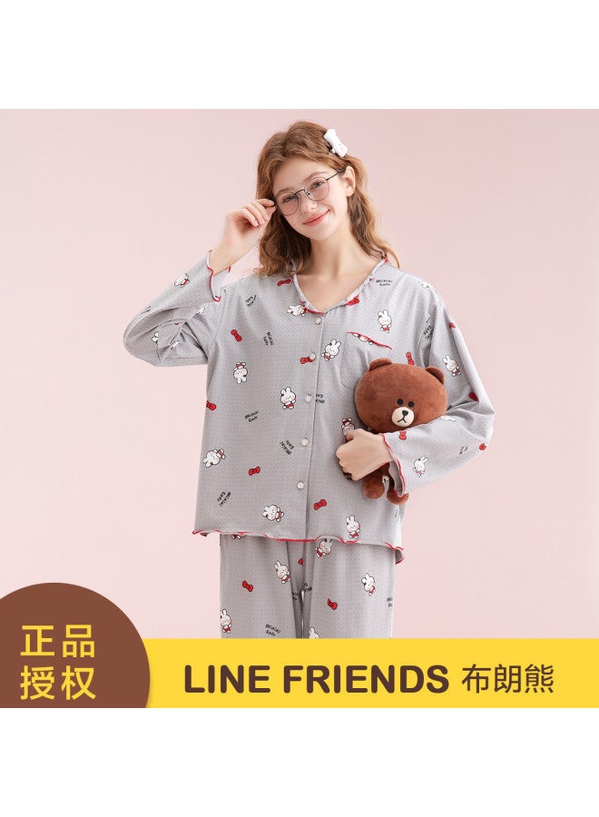 Fenton authentic Brown Bear Ip Playful Pajama Set For Women, Homewear, Girls & Students - Image 2
