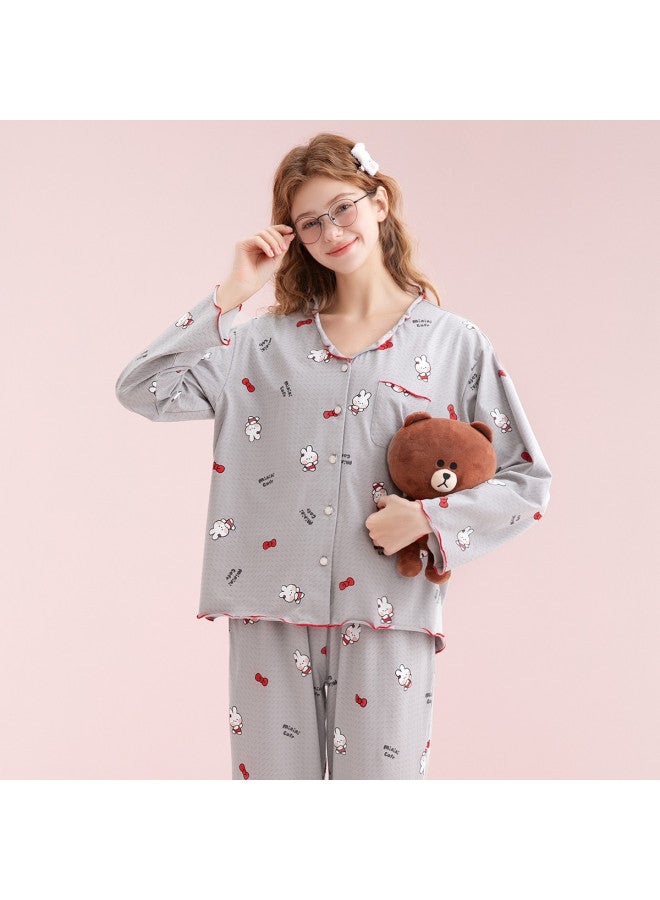 Fenton authentic Brown Bear Ip Playful Pajama Set For Women, Homewear, Girls & Students - Image 4