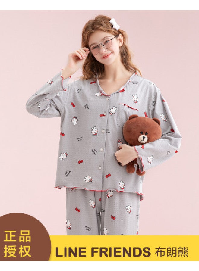 Fenton authentic Brown Bear Ip Playful Pajama Set For Women, Homewear, Girls & Students - Image 1