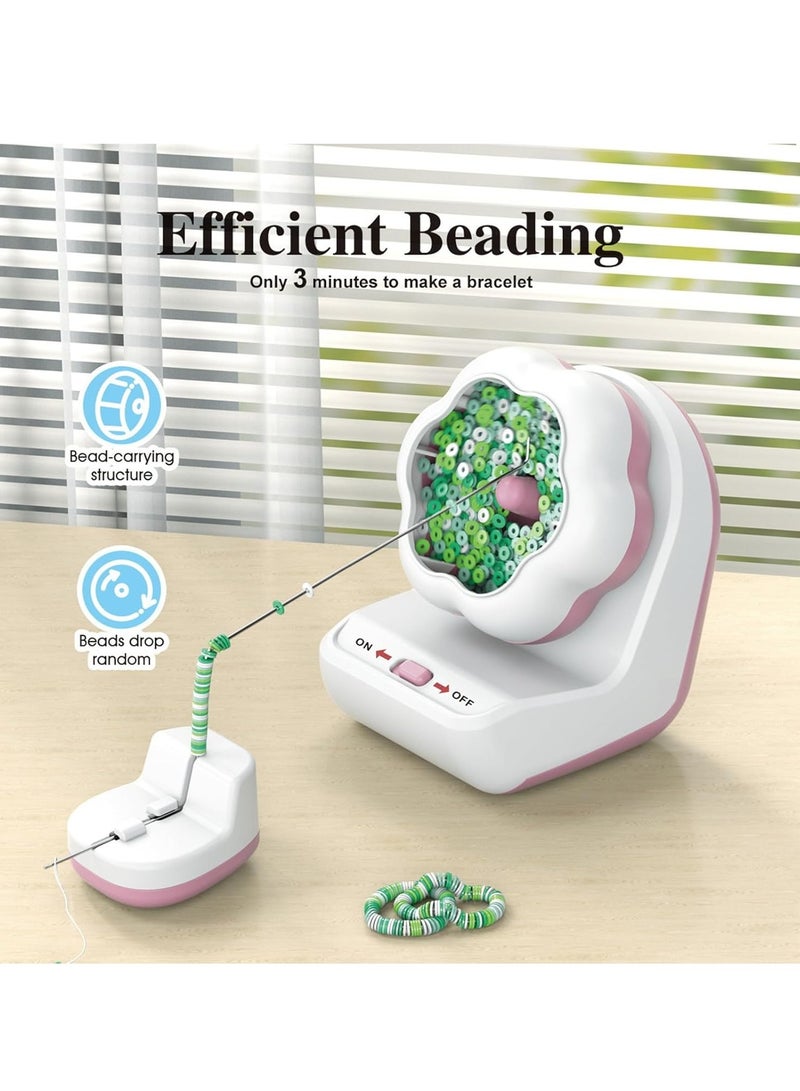 إيفرين آلة غزل الخرز الكهربائية، آلة غزل الخرز الطيني لصنع المجوهرات، أداة غزل الخرز بدون استخدام اليدين مع إبرة وخيط لأساور الخرز للخصر، عشاق فن خرز الطين - Image 2