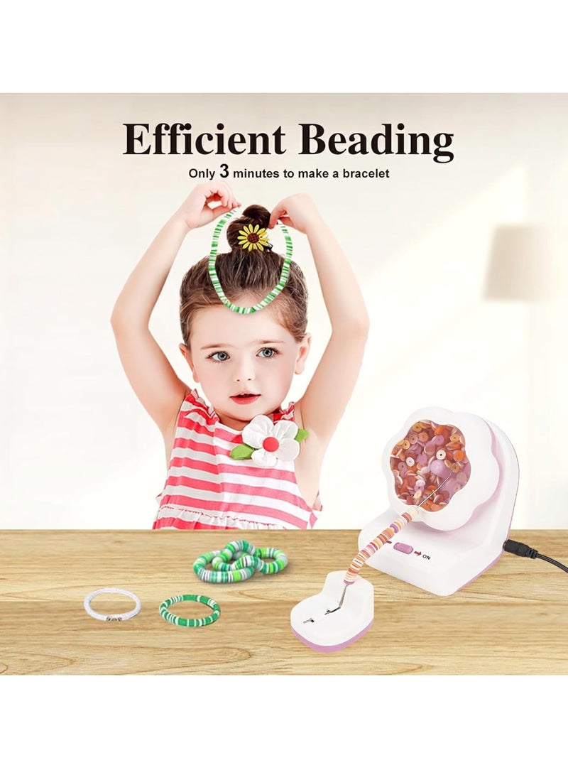 إيفرين آلة غزل الخرز الكهربائية، آلة غزل الخرز الطيني لصنع المجوهرات، أداة غزل الخرز بدون استخدام اليدين مع إبرة وخيط لأساور الخرز للخصر، عشاق فن خرز الطين - Image 3