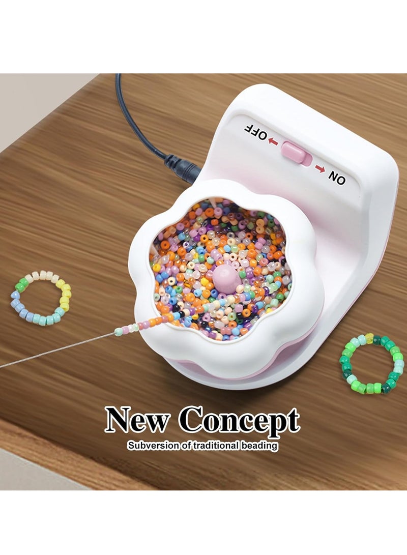 إيفرين آلة غزل الخرز الكهربائية، آلة غزل الخرز الطيني لصنع المجوهرات، أداة غزل الخرز بدون استخدام اليدين مع إبرة وخيط لأساور الخرز للخصر، عشاق فن خرز الطين - Image 4