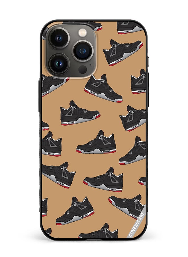 COVERSCART Protective Case Cover For Apple iPhone 13 Pro Max Shoes Black Color Pattern Design Multicolour