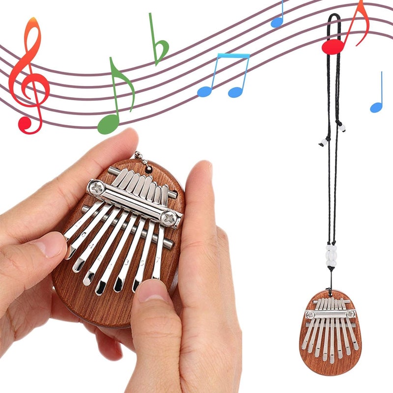 Mini Thumb Piano 8 Keys Solid Wood Portable Lightweight Modern Polished Finish Birthday Gift Valentines Gift Kids Adults Beginners - Image 1