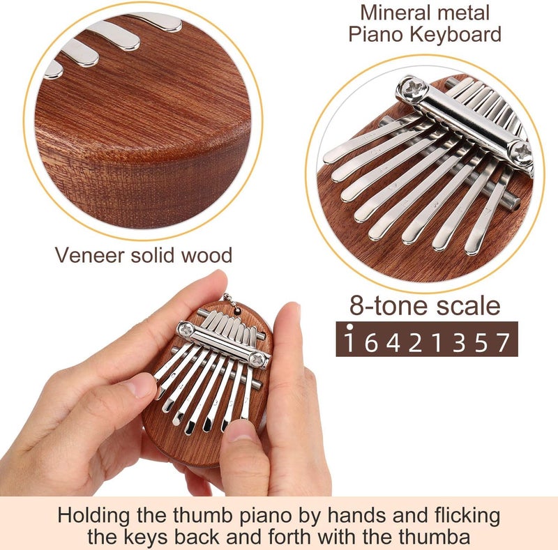 Mini Thumb Piano 8 Keys Solid Wood Portable Lightweight Modern Polished Finish Birthday Gift Valentines Gift Kids Adults Beginners - Image 5