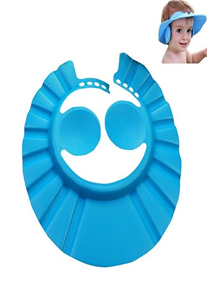 Futaba Adjustable Baby Bath Shower Cap With Ear Shield - Blue - Image 1