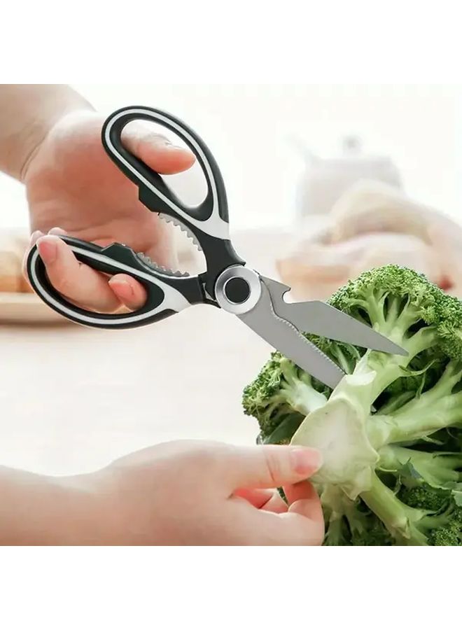 1PC Heavy Duty Panda Color Kitchen Scissors Professional Chef Shears Food Grade Stainless Steel Sharp Blades Ergonomic Grip For Cutting Slicing Packaging Trimming Home Cooks And Professional Chefs Chef Tools Ergonomic Kitchenware - Image 5