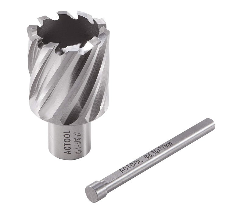 ACTOOL 1-3/8" Diameter × 1" Depth of Cut HSS ANNULAR Cutter with 3/4'' Weldon Shank - Image 5