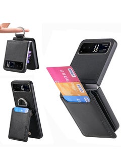 Wallet Case Compatible with Motorola Razr+ 2023, PU Leather Protective Phone Case Kickstand Full Coverage Pocket Ring Case, Compatible for Motorola Razr+ 2023 Case