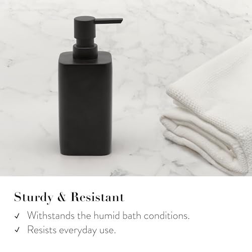 ZCCZ Matte Black Bathroom Accessory Sets, 4 Pieces Bathroom Accessories Complete Set Vanity Countertop Accessory Set, Includes Lotion Dispenser Soap Pump, Tumbler, Toothbrush Holder and Tray - Image 4