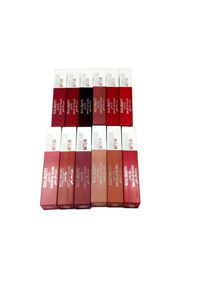 RIAL BEAUTY 12 Multicolor Lip Gloss Lipsticks  - Image 2