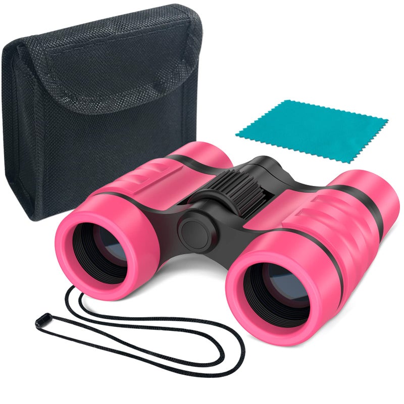 ESSENSON Binoculars for Kids Toys Gifts for Age 3-12 Years Old Boys Girls Kids Telescope Outdoor Toys for Sports and Outside Play Hiking, Bird Watching, Travel, Camping, Birthday Presents (Pink) - Image 1
