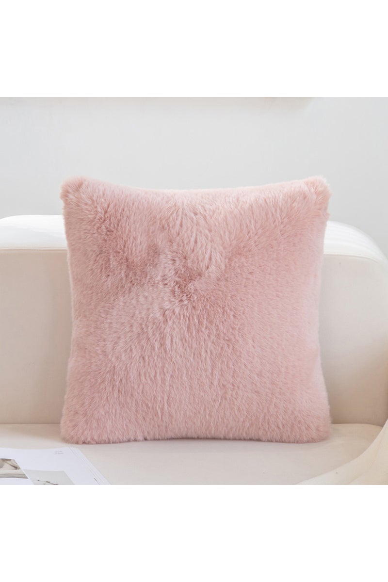 إيروريكس غطاء وسادة وردي اللون، قطعة واحدة، مقاس 45×45 سم، فائق النعومة، مصنوع من الفرو الصناعي الفاخر والدافئ.