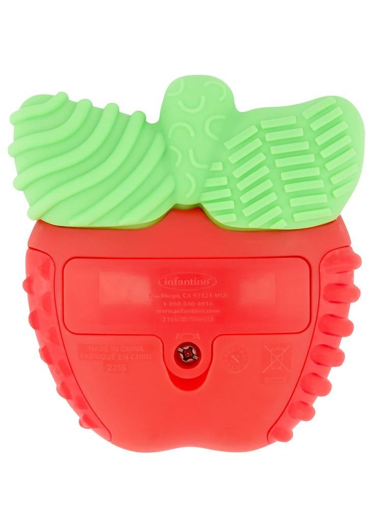 infantino - Lil' Nibbles Vibrating Teether for Baby- Apple Suitable From 0 Months and Above - Multicolour - Image 1