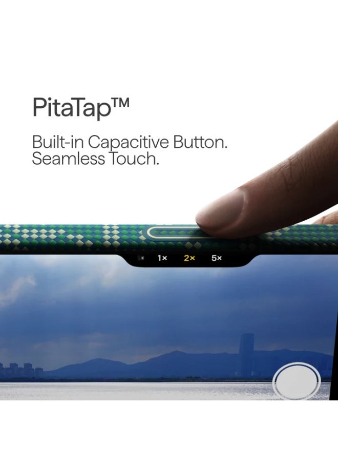 Pitaka for iPhone 17 Pro Max Case 6.9" with Camera Control Button, Compatible with MagSafe, Ultra-Slim Case with Caseless Touch Feeling, 1500D Aramid Fiber Woven, Monogram Design – Gold Green - Image 5