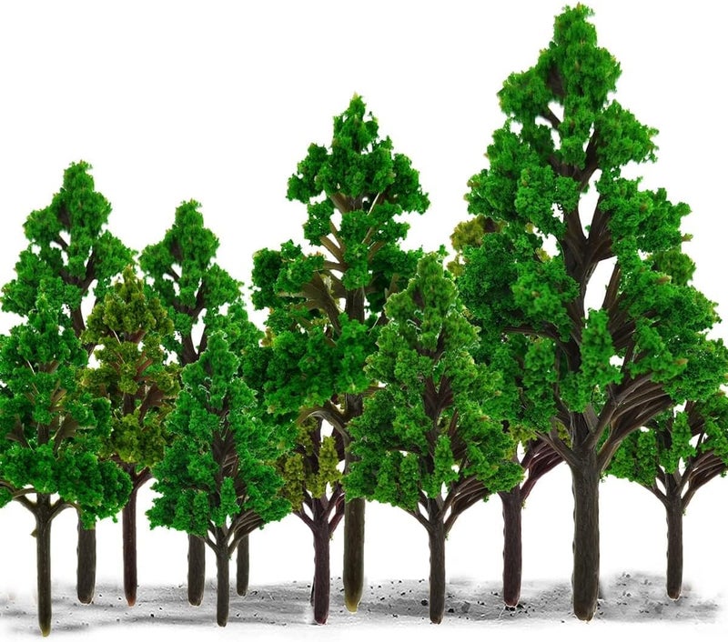 Khazna Model Trees 15 PCS, Model Trees Miniature Landscape, Diorama Model Tree, Miniature Landscape Trees for DIY Train Railways Scenery Landscape (4.5-8 CM) - Image 1