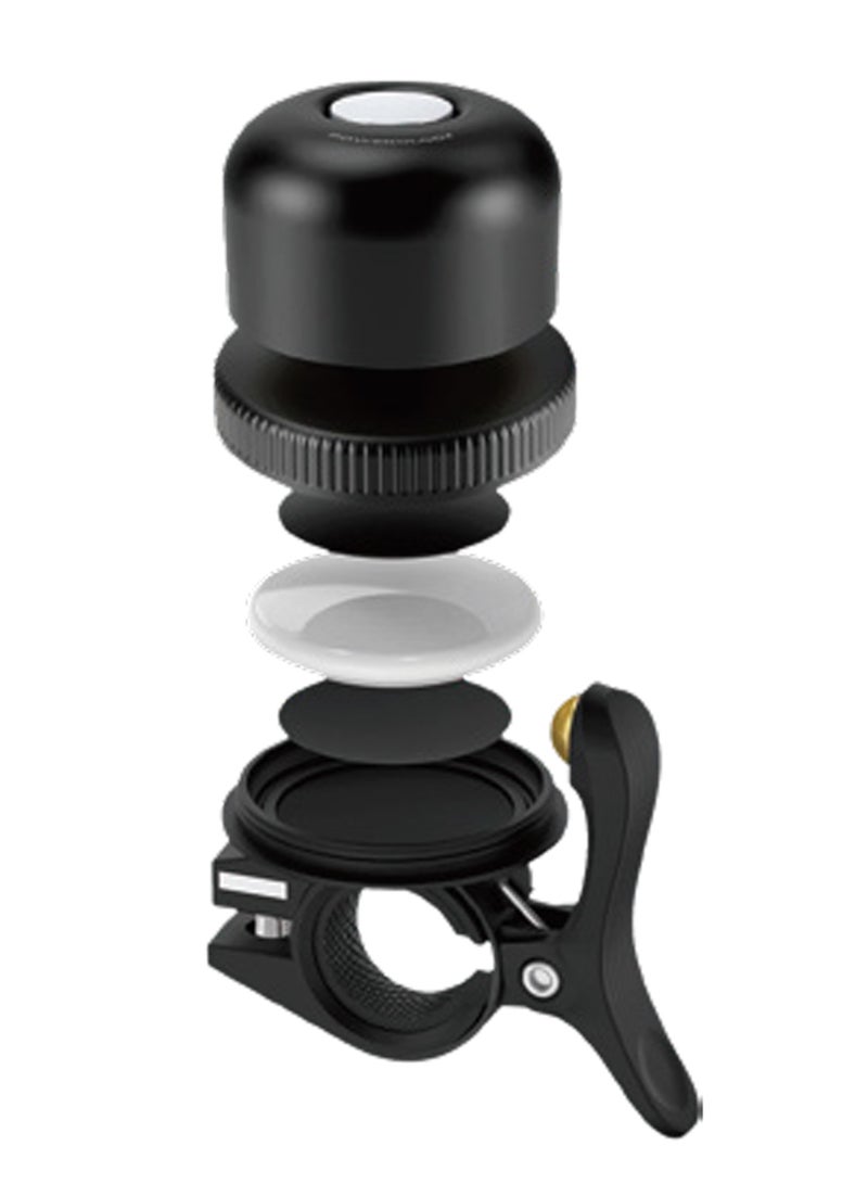 Powerology Bicycle and Scooter Bell with Airtag Mount / Anti-Theft Bike Bell / Copper Bell / Ring to Find Nearby / Accelerometer Sensor / Rechargeable Bike Bell - Black  - Image 2