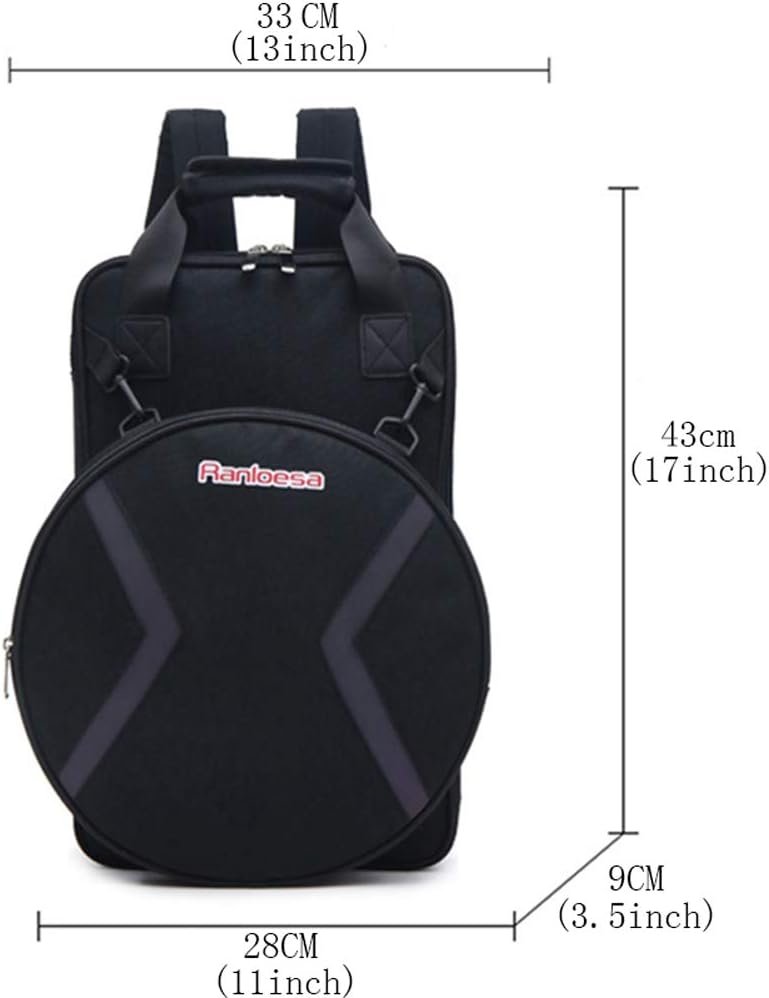 MoonEmbassy Silent Drum Pad Bag for 12 Inch,Drum Practice Pad Bag,Waterproof,with Adjustable Dual Straps Dumb Drum Practice Pad Bag - Image 3
