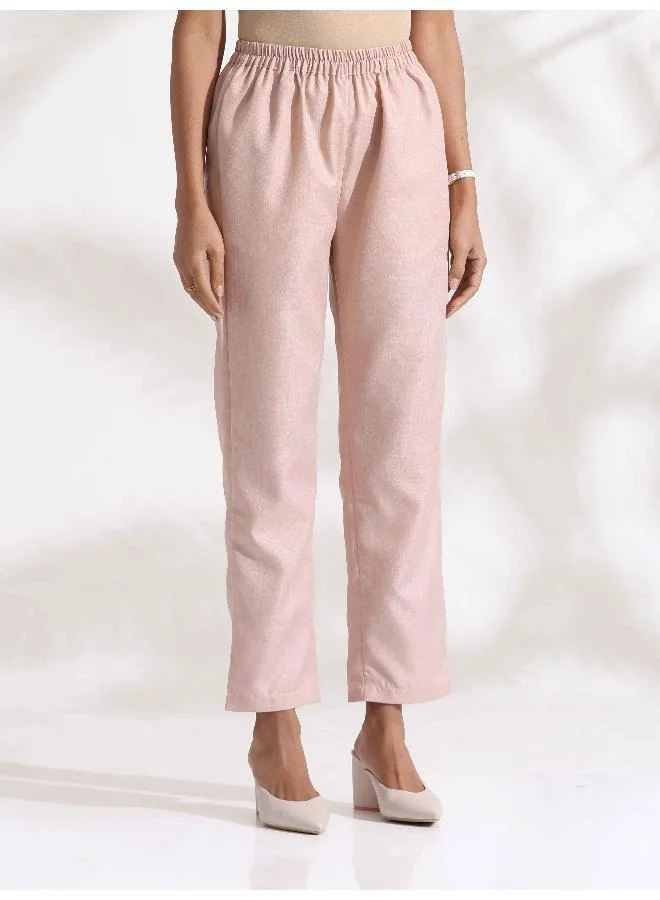 trueBrowns trueBrowns Light Pink Slub Co-ord Set
