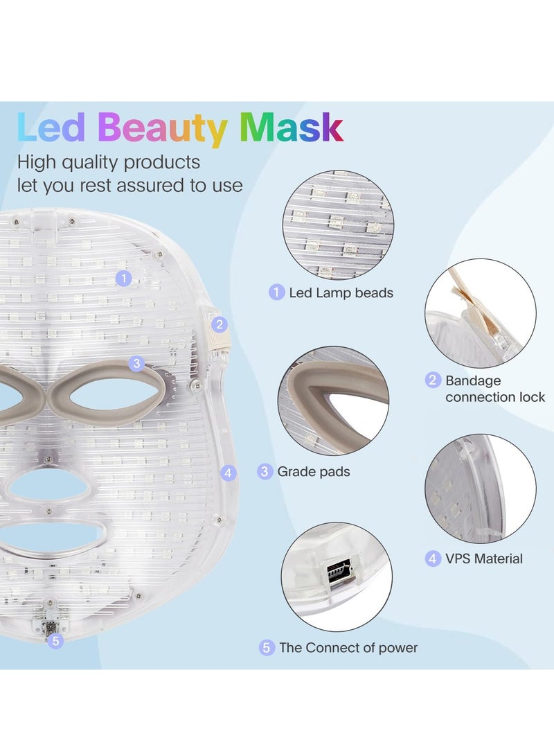 general 7-1 Colors LED Facial Skin Care Mask, Blue Red Light Therapy Mask for Face, Led Face Mask Light Therapy At Home - Image 3