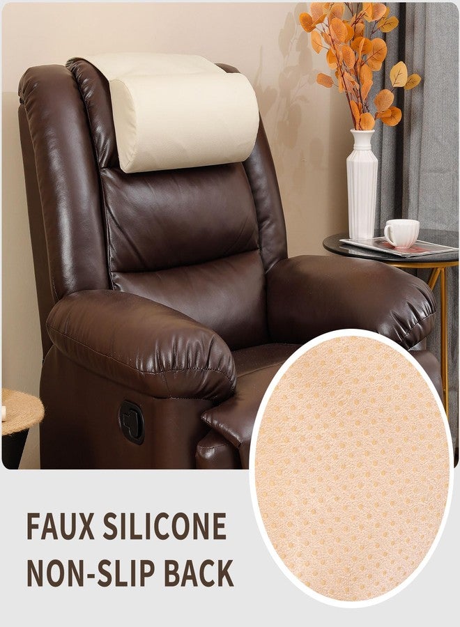 Hittun Faux Leather Neck Pillow for Recliner Chair，Memory Foam Headrest Pillow for Recliner Sofa，Non-Slip Adjustable Recliner Headrest Pillow for Neck Pain Relief in Home, Office, Travel (Cream) - Image 4