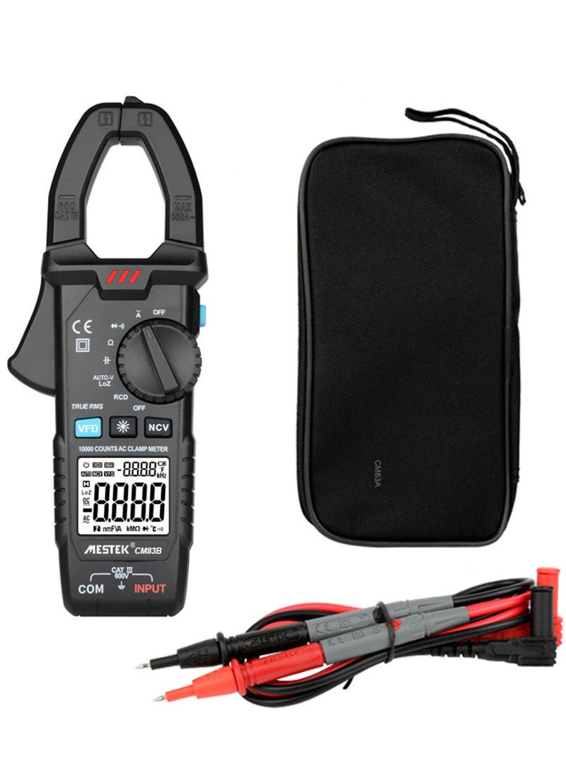 MESTEK - Digital Clamp Meter 600A AC Current 600V AC/DC Voltage Capacitance Measurement Data Hold Backlight NCV Tester Multimeter - Image 1