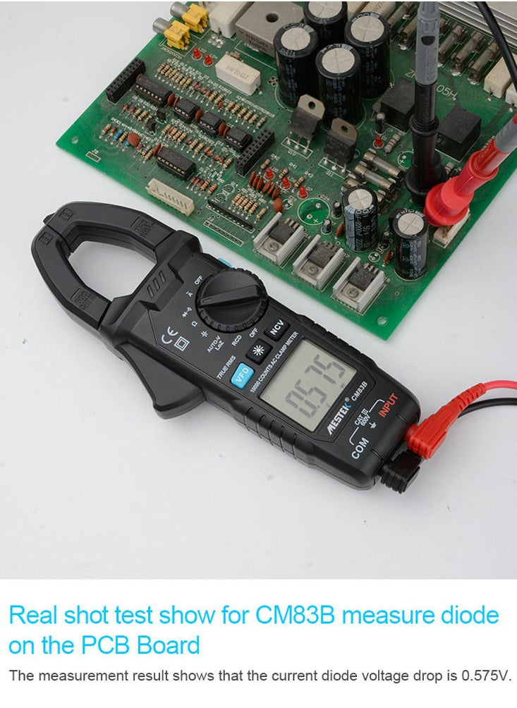 MESTEK - Digital Clamp Meter 600A AC Current 600V AC/DC Voltage Capacitance Measurement Data Hold Backlight NCV Tester Multimeter - Image 1