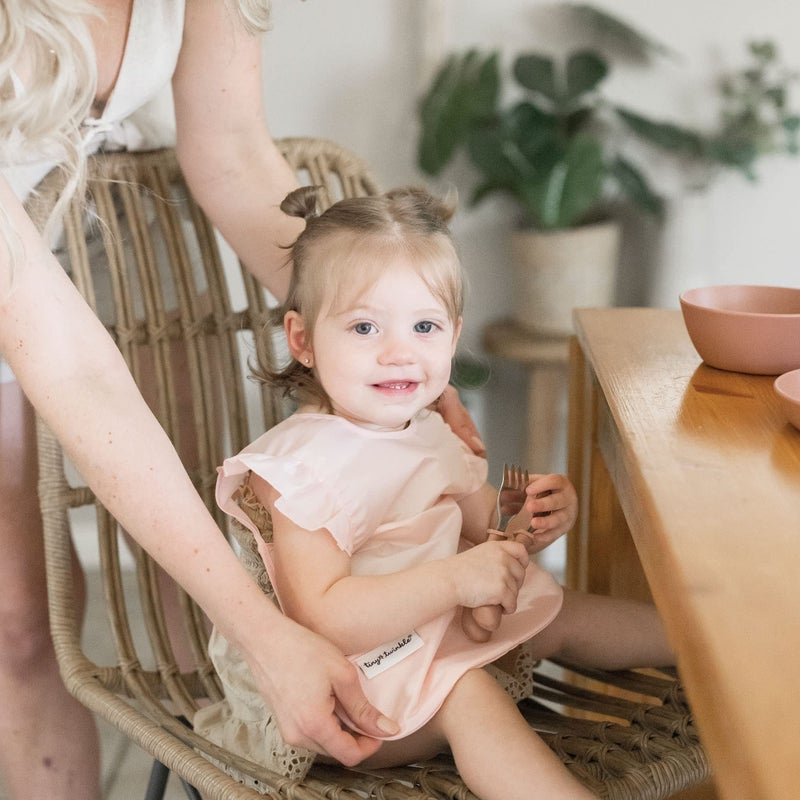 Tiny Twinkle Mess Proof Baby Bib for Girls | Waterproof Toddler Bib for Eating | Baby Apron for Feeding | Machine Washable | Perfect Shower Gift (Rose, 6â€“24M) - Image 3