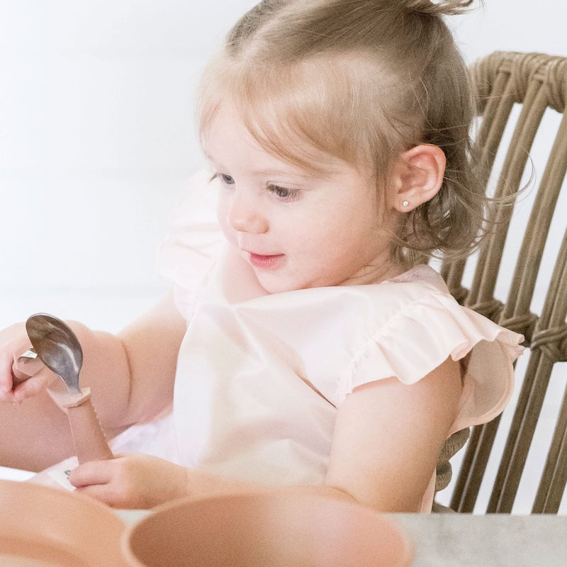 Tiny Twinkle Mess Proof Baby Bib for Girls | Waterproof Toddler Bib for Eating | Baby Apron for Feeding | Machine Washable | Perfect Shower Gift (Rose, 6â€“24M) - Image 2