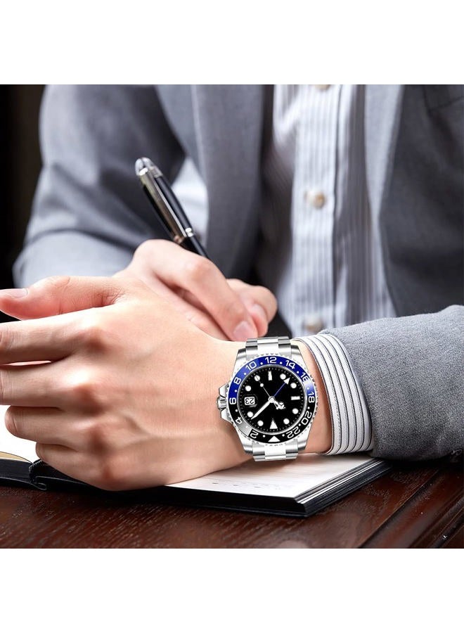 Fanmis GMT Master Sapphire Glass Blue and Black Ceramic Bezel Men's Automatic Watch - Image 4