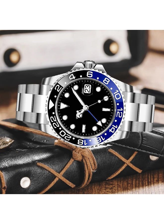 Fanmis GMT Master Sapphire Glass Blue and Black Ceramic Bezel Men's Automatic Watch - Image 3