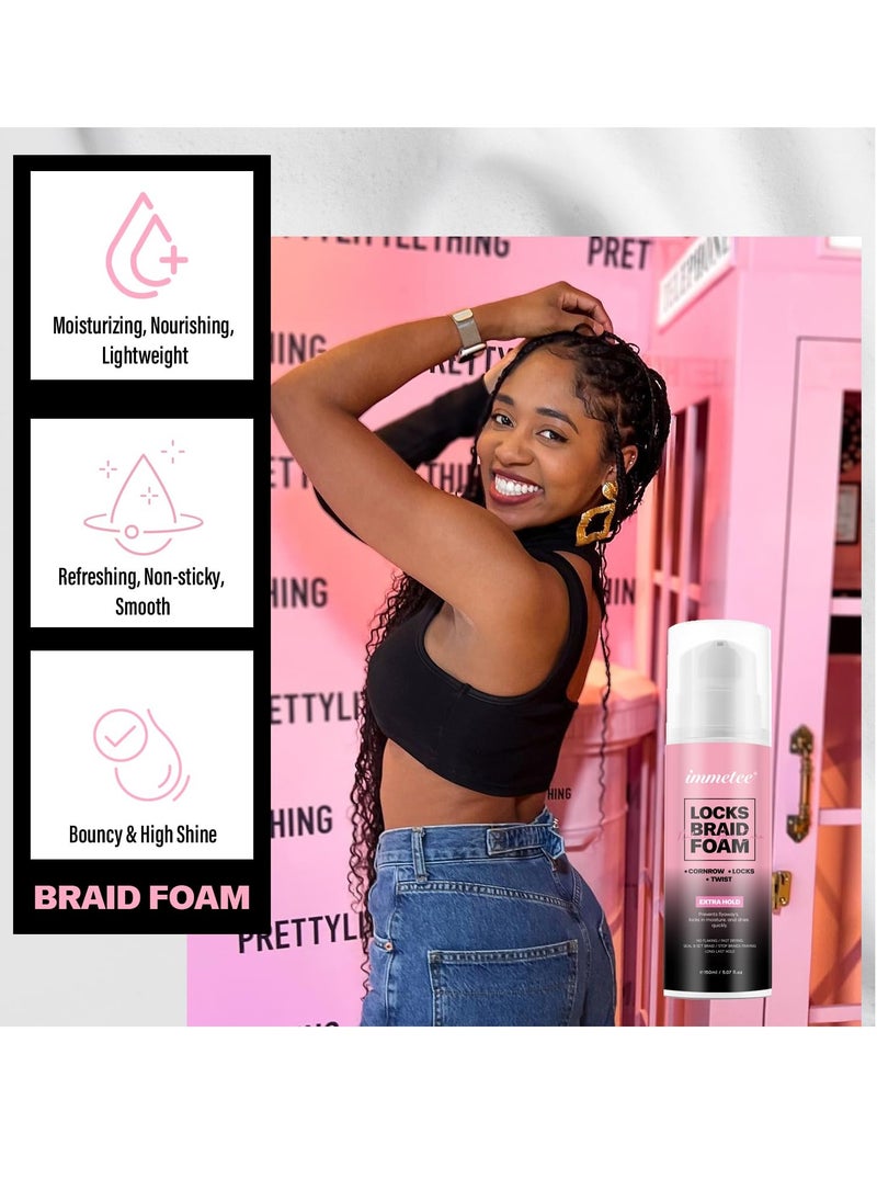 Immetee immetee Braid Foam with Extra Hold, High Shine and Moisture for Twists, Locks. 150ml  - Image 2
